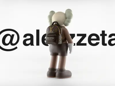 Kaws LV BackPack Louis Vuitton Textured Low-poly 3D model