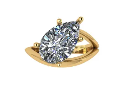 Fashion curved ring  3D print model