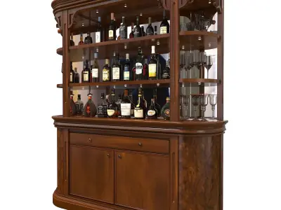 Classic European style Wine Cabinet 2 3D model