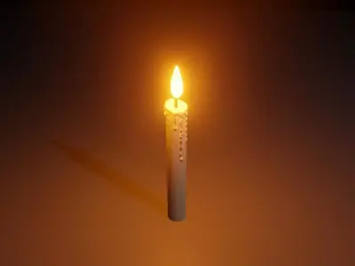 Melted Wax Candle - Vela de Cera Low-poly 3D model