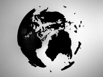 Globe Shell Black 3D model