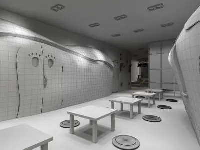 coffee shop 3D Light luxury style 3D model