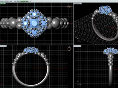 diamond bubbls ring 3D print model