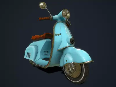 Vespa scooter Low-poly 3D model
