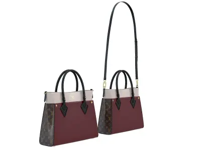Louis Vuitton On My Side MM Bag Wine Low-poly 3D model