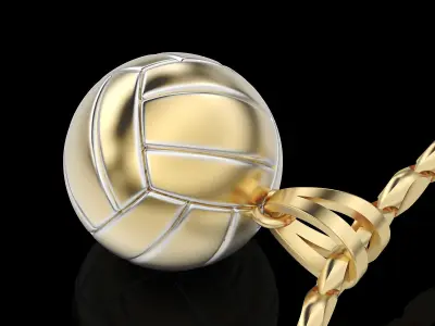 Volleyball Ball Pendant Silver Gold  Print 3D print model