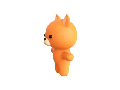 Character007 Chubby Fox  Low-poly 3D model