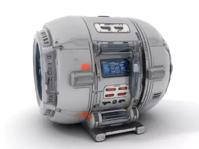 Futuristic SciFi Reactor model pack Low-poly 3D model