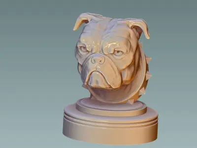 English Bulldog Head 3D print model