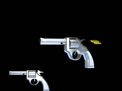 Cowboy Six Shooter Low-poly 3D model