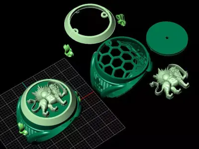 6 piece luxury men ring 3D print model
