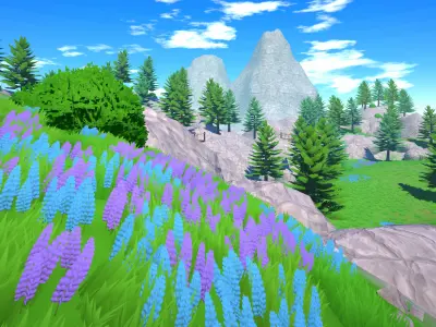 Mountain - Stylized Fantasy Environment Free low-poly 3D model