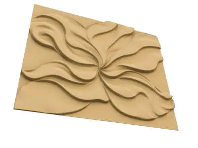 modern panel wall decor set wall relief mural CNC 97 3D model