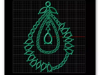 marquise and pear jewelry pendant 3D print model