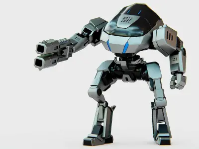 ROBOCOP Z500 Rigged for Unreal Engine - Unity - MIXAMO  3D model