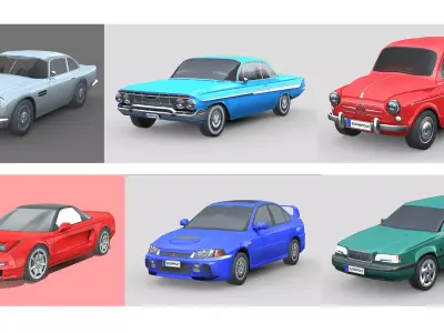 Low-Poly Car Pack 018 - Retro Vibes