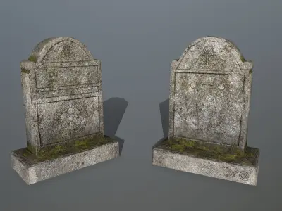 tombstone   set 02 Low-poly 3D model