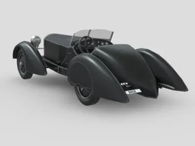 Mercedes Benz SSK Trossi Roadster 1930 Low-poly 3D model