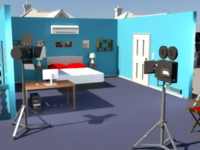 Movie Set 3D Modelling  Free low-poly 3D model