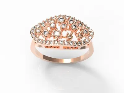 0103 - Delicate Cocktail Ladies Ring 3D print model