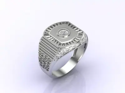 Print Ready STL 3DM  Gents Rings Diamond Men Ring  3D print model