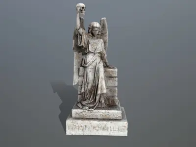 statue 2 of angel Low-poly 3D model