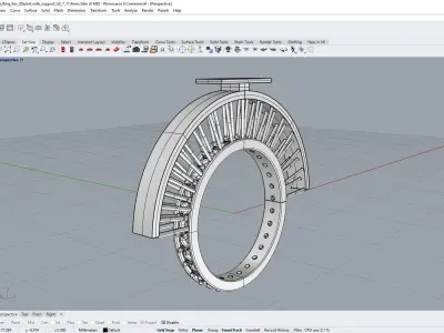 Slim Ring collection with diamonds All Sizes 3D Model Pack
