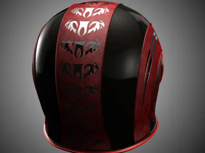 Owl Helmet Red 3D model