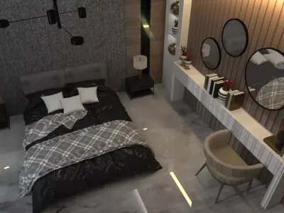 Luxury Bedroom Low-poly 3D model