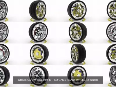 ORTAS CAR WHEEL RIM 101-102 GAME READY WHEEL 3D Model Pack