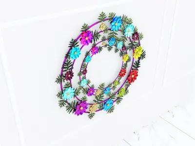 Decorative Metal plants with gold stainless  m8 3D model