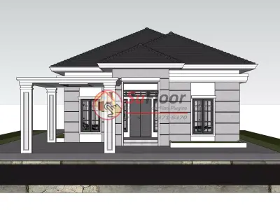 House 10x13m code 573 - Sketchup 3D model 3D model 3D model