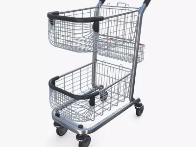 Shopping cart v11 Low-poly 3D model