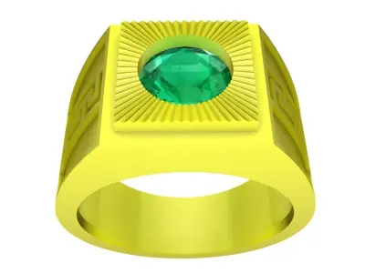 Classic Square Signet Ring Model 4459 3D print model