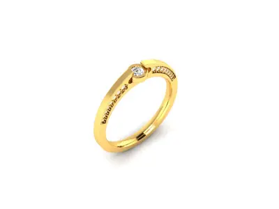 Solitaire Ring 3DM STL OBJ FBX Render Details 3D print model purchase
