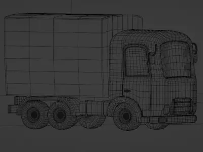 Stylized Cartoon Truck - Fully rigged 3D model