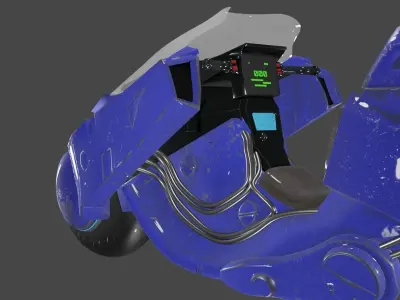 Bat Bike Low-poly 3D model