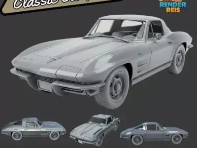 American Icon in 3D Chevrolet Corvette C2 Model 3D print model