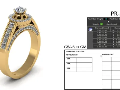 Solitaire Engagement Wedding Ring 3dmodel 3D print model
