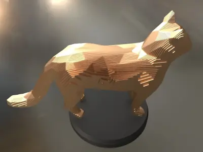 Parametric Cat Low-poly 3D model