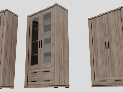 pack 2 cabinet and wardrobe 3D model