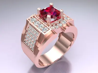 Diamond Rings - Mens Ring - N5241 3D print model