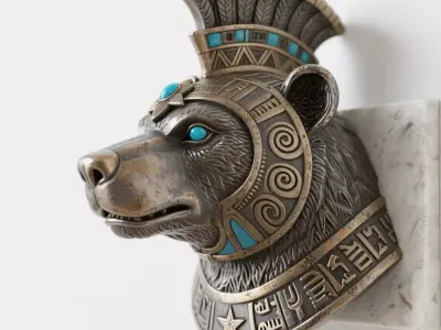 bear sculpture 3D print model