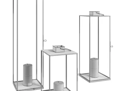 Nkuku Sia Lantern Candle Holders 3D model