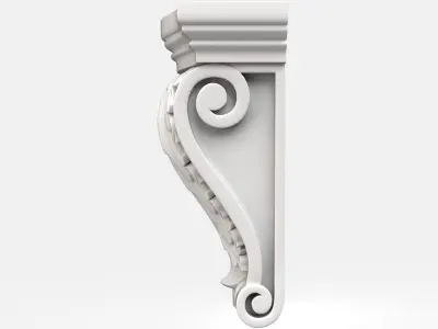 Carved corbel for cnc 2 3D model