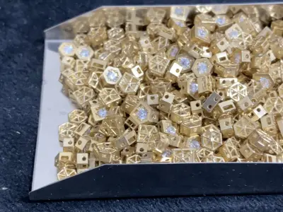  Luxury Hexagon Gold Bracelet with Diamonds 3D print model