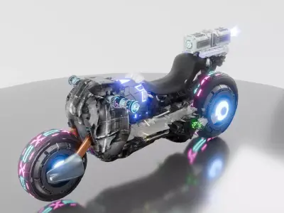 sci fi motorcycle 3D model