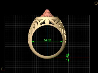 lion ring silver  gold jewelry 3D printable model 3D print model