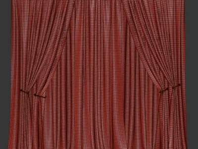 Linen and Sheer Curtain Set 69 3D model