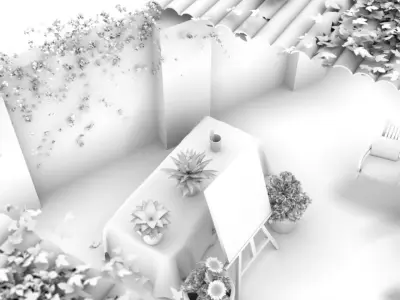 roof top garden Low-poly 3D model